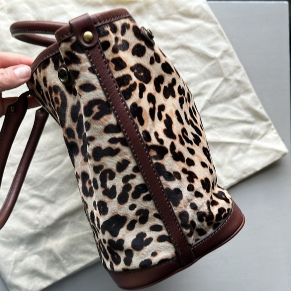 NWT J.Crew Collection Leather and calf hair tote. - Picture 8 of 14